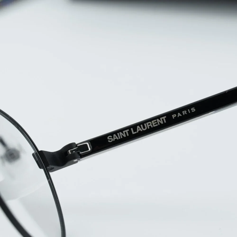 Saint Laurent SL848/J 001 Round Eyeglasses – Shiny Black 49mm
